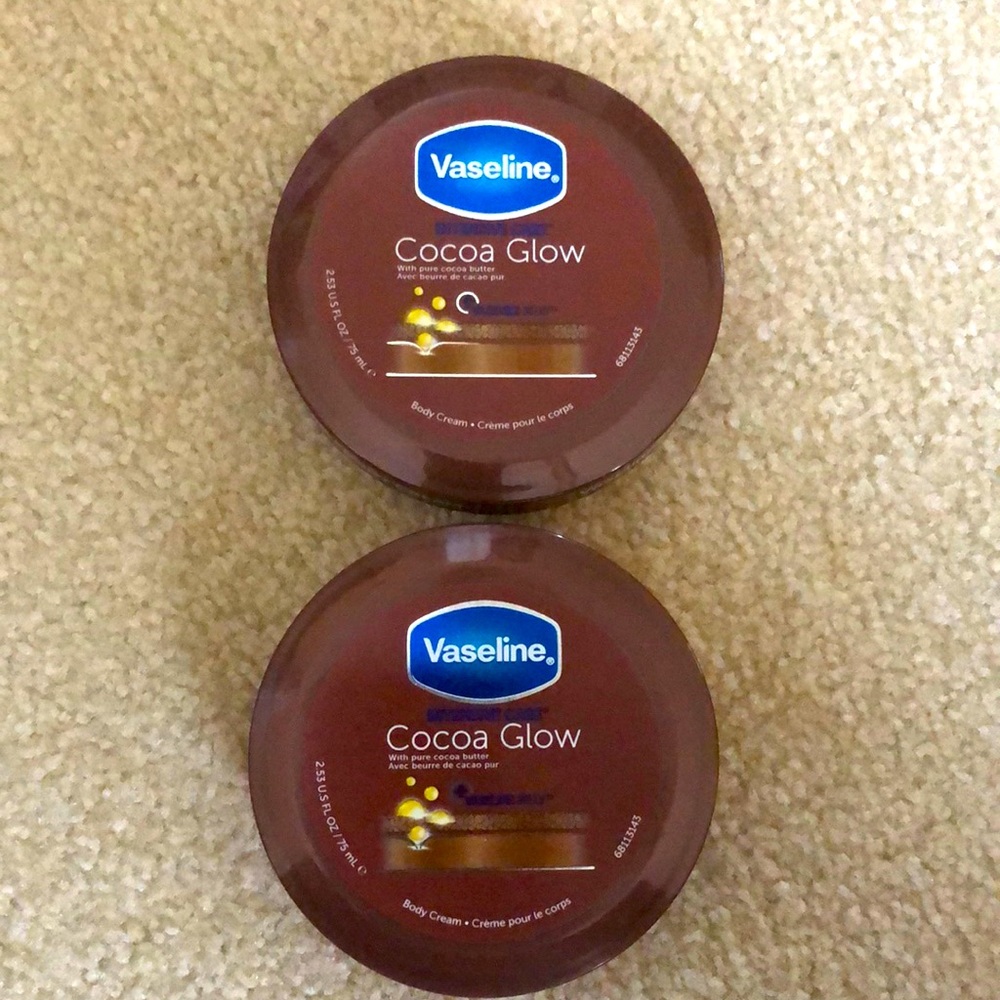 Vaseline Intensive Care COCOA GLOW Body Cream Set of 2 Each Jar is 2.53 fl oz